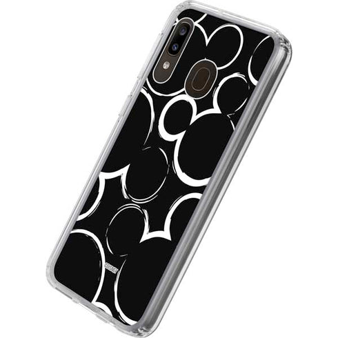 Disney Mickey Mouse Logo Pattern Galaxy A20 Clear Case